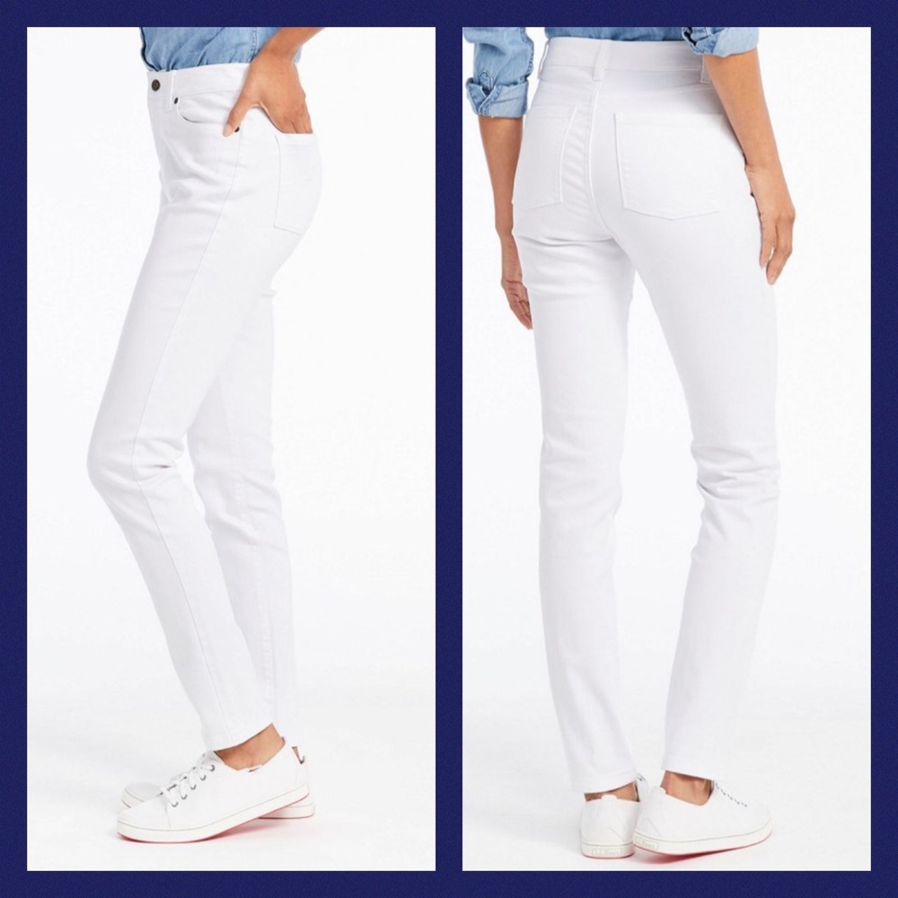 🔴 LANDS' END Ladies White Denim Jeans NEW
